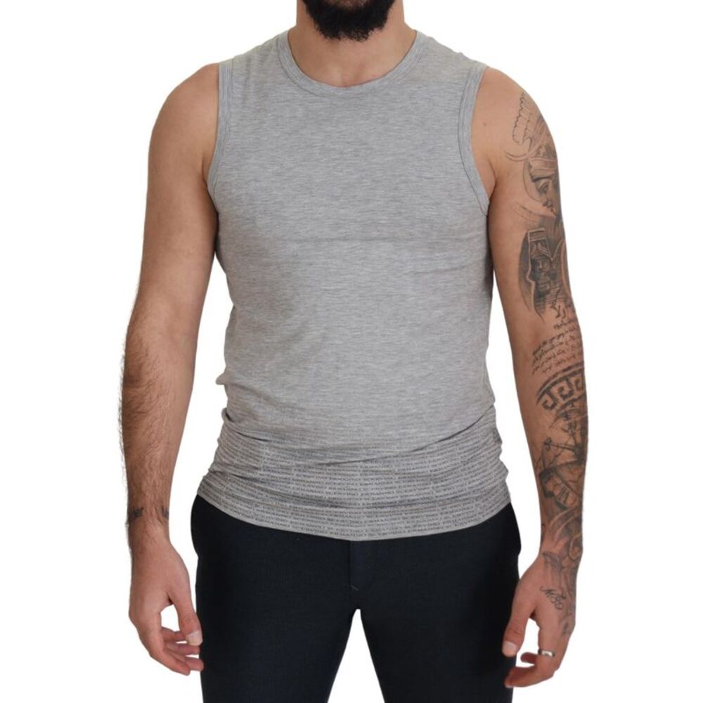 Ermanno Scervino Grey Sleeveless Men Pullover Men's T-shirt